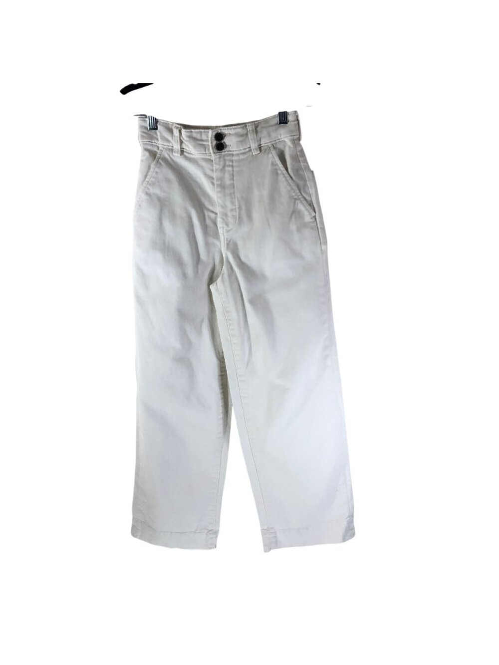 Everlane The Organic Crop Wide Leg Pants Bone Off White High Waist Trousers 00